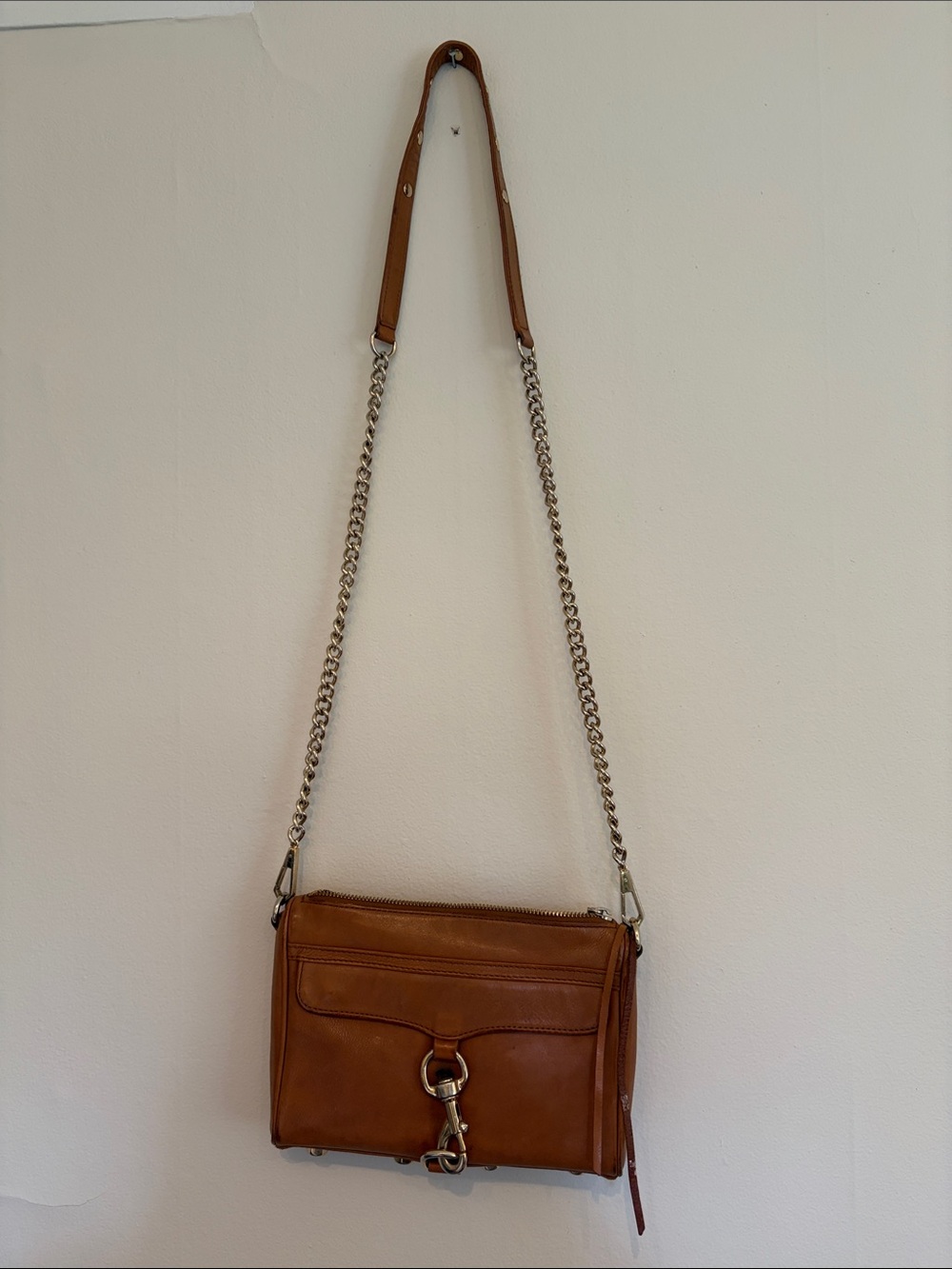 Rebecca Minkoff Tan Leather Chain Crossbody Bag